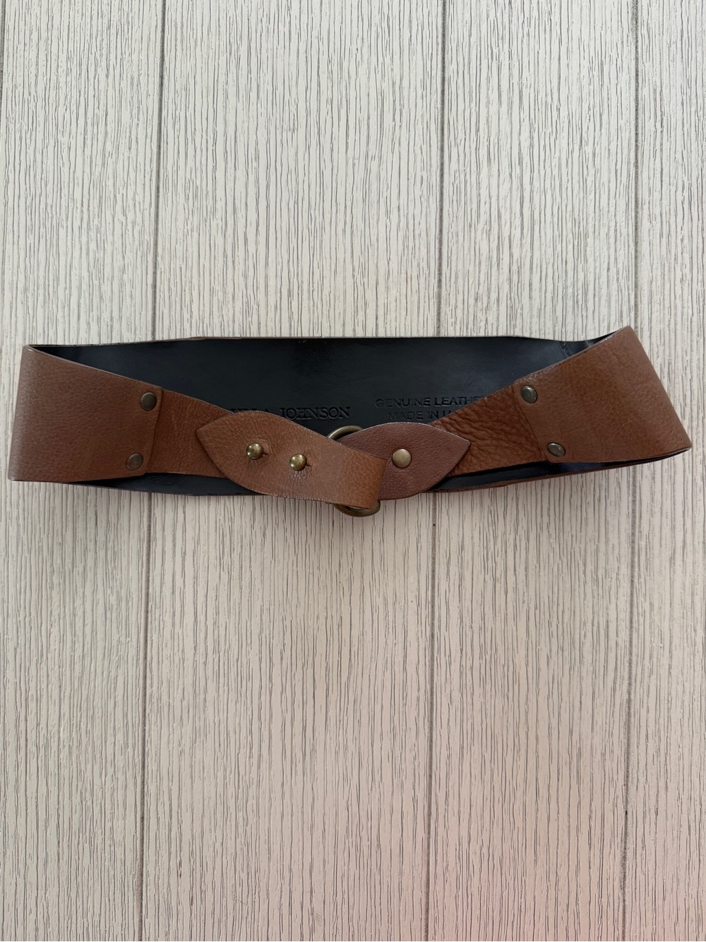Ulla Johnson Brown Leather Wrap Belt with Brass Studs